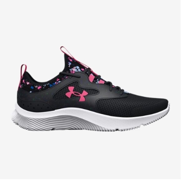 Under Armour Infinity 2.0 Print Black and Pink Sparkle Athletic Shoe - Picture 1 of 9